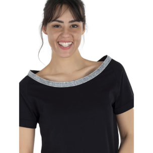 Camiseta cropped de manga corta de mujer Precious