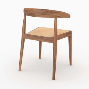 Lot de 2 chaises en bois de teck et cannage en rotin - Alia