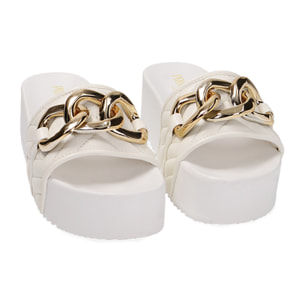 Ciabatte mare bianche, suola 5 cm