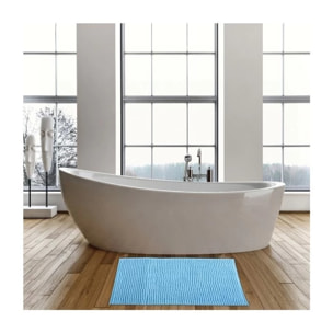 Lot de 2 tapis de bain CHENILLE 50x80 Bleu Clair MSV