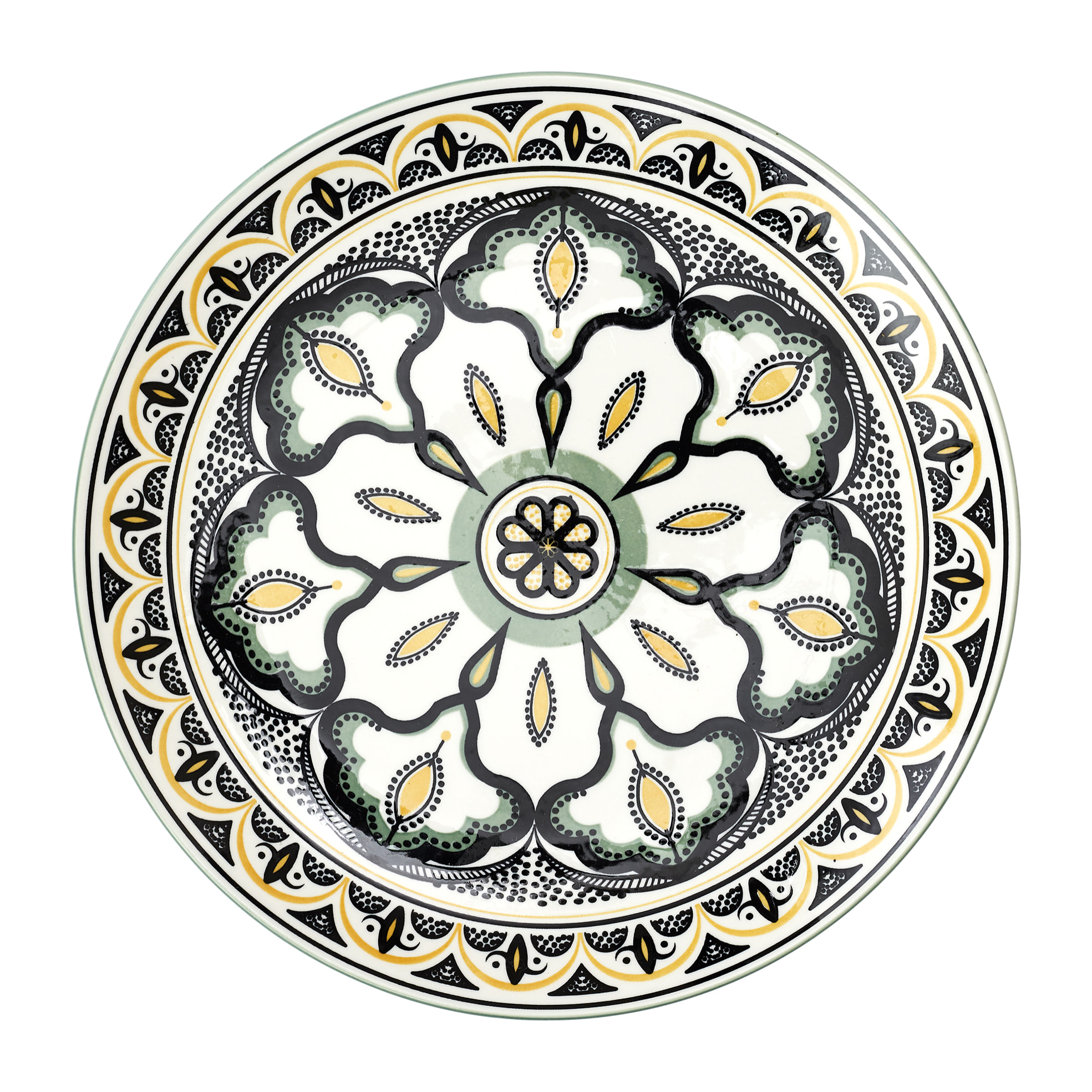 Assiette Mandala Vert D26cm