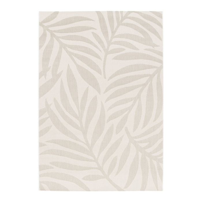 Tapis intérieur/extérieur motif végétal beige polyester recyclé Kate 120x170cm