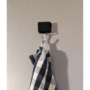 Ensemble de 4 crochets muraux magnétiques noir et blanc Fackelmann Tecno