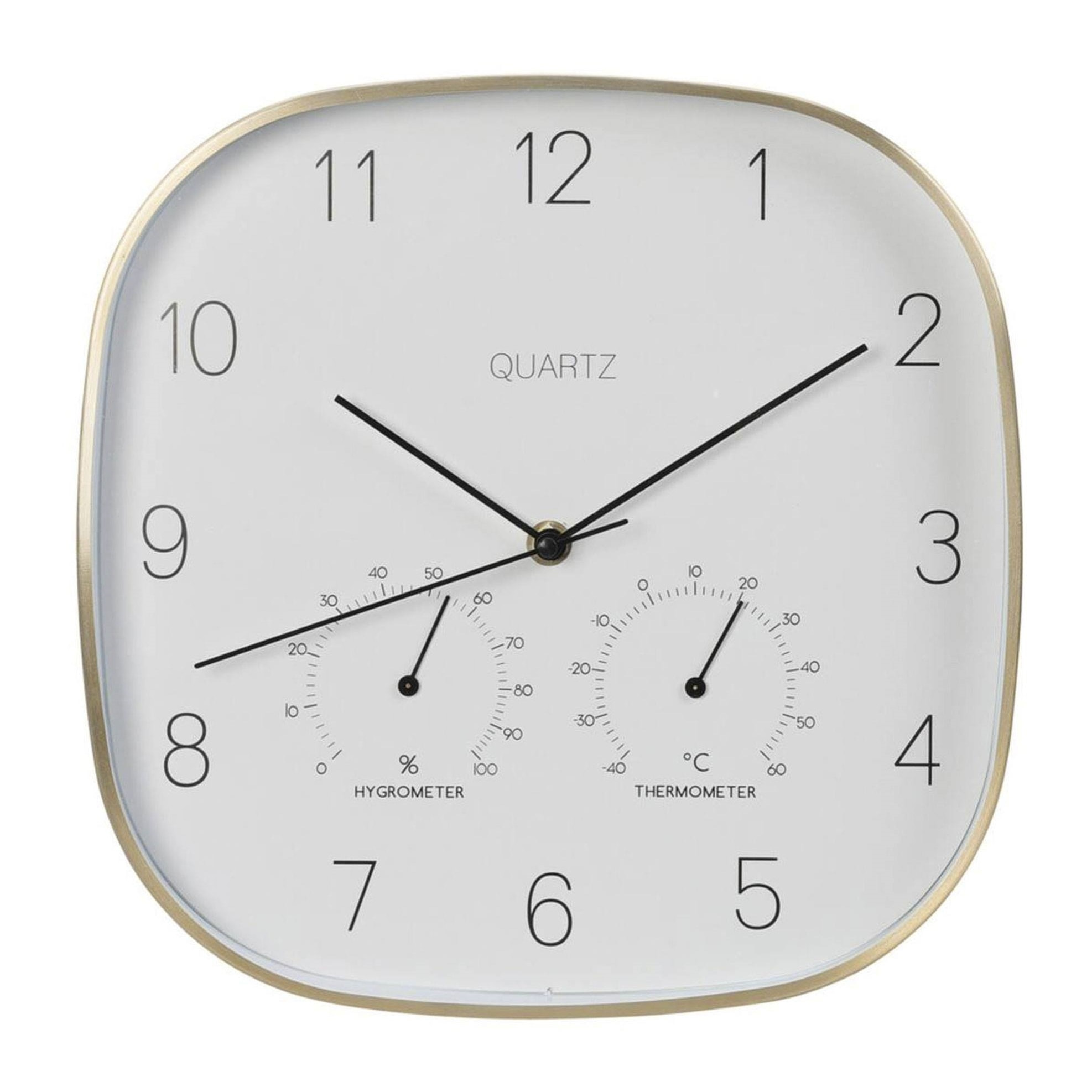 Well home reloj de pared marco dorado ø28,5x4cm