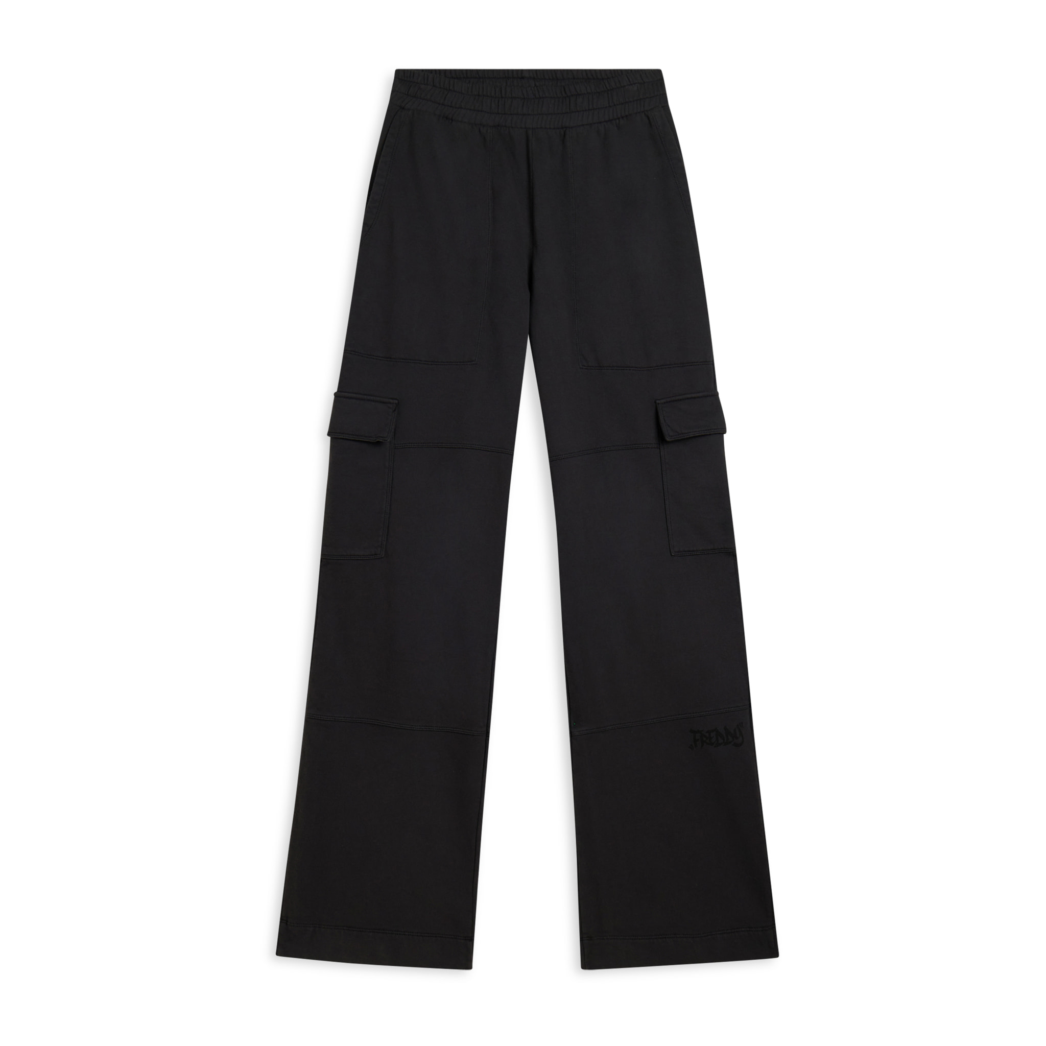 Pantaloni cargo wide leg in felpa con tasconi