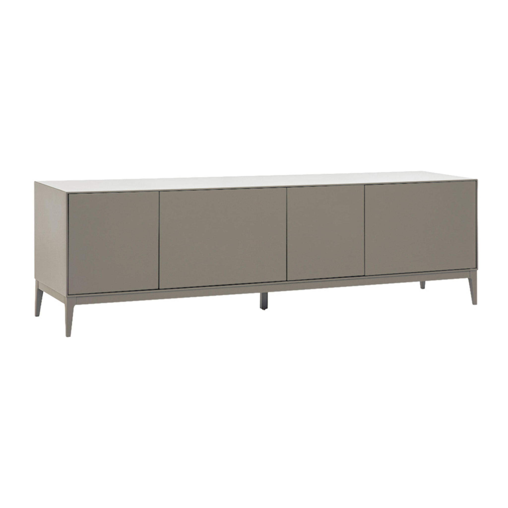 Meuble TV design gris laqué mat avec rangements L180 cm GRAY