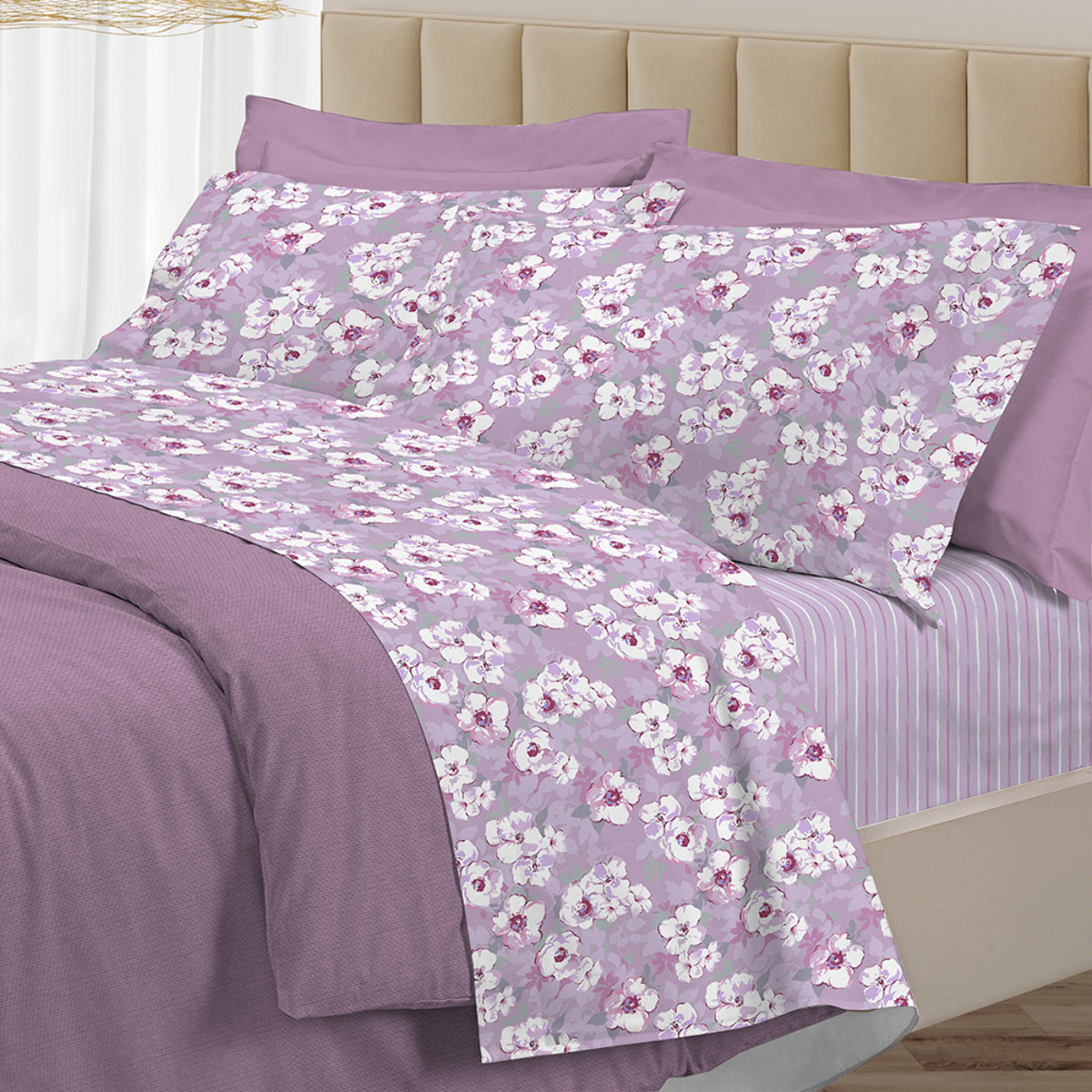 Completo letto indie rosa