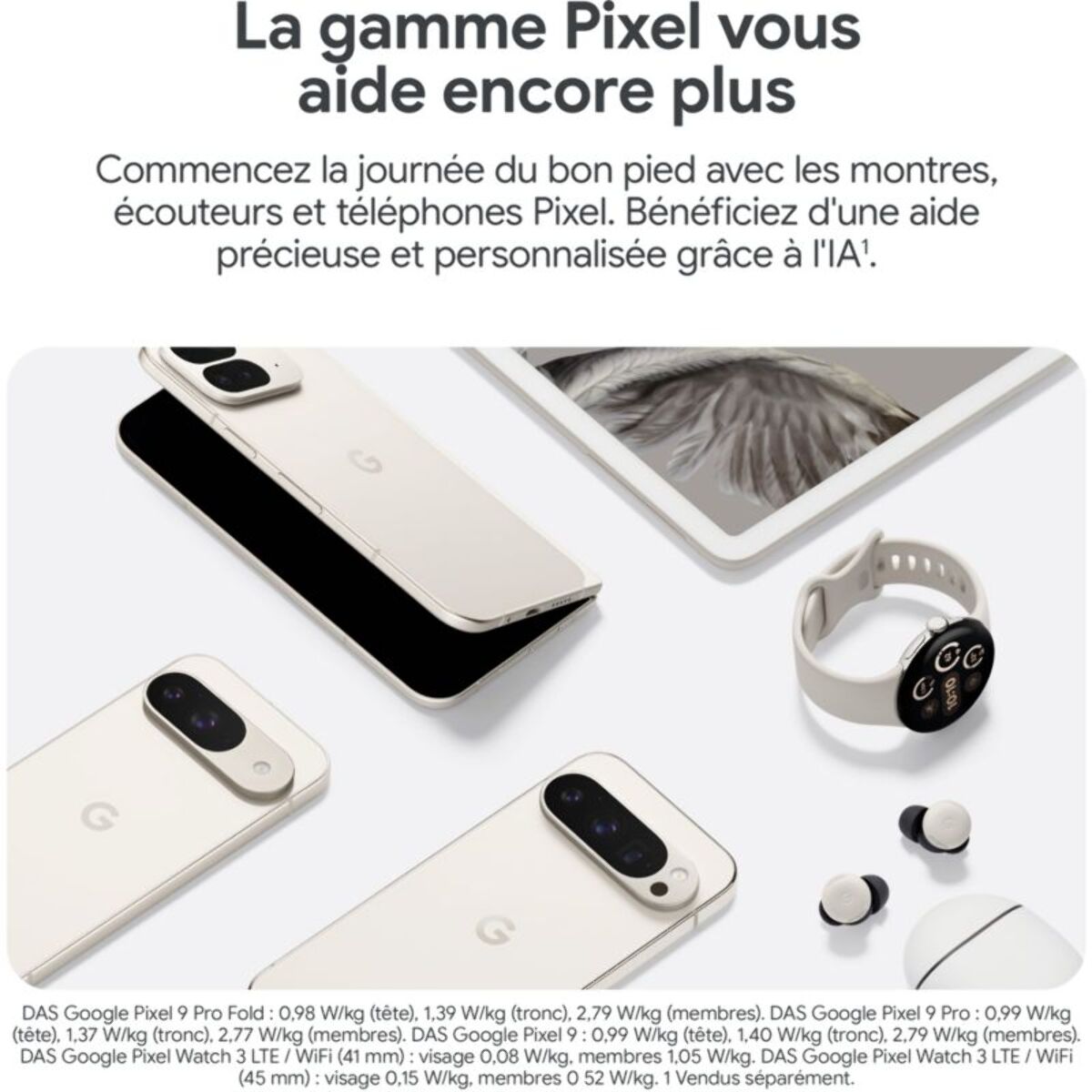 Smartphone GOOGLE Pixel 9 Pro Fold Noir Volcanique 512Go