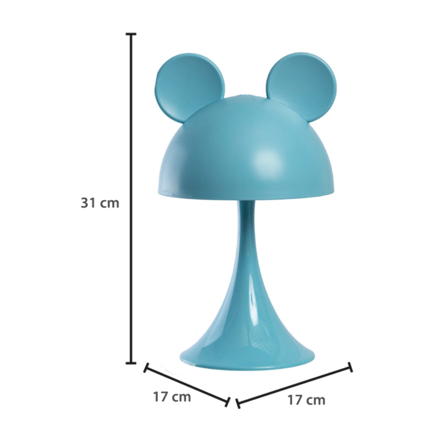 Lampada Led Per Bambini Da Tavolo Comodino Ricaricabile Modello Simply Mouse Azzurro