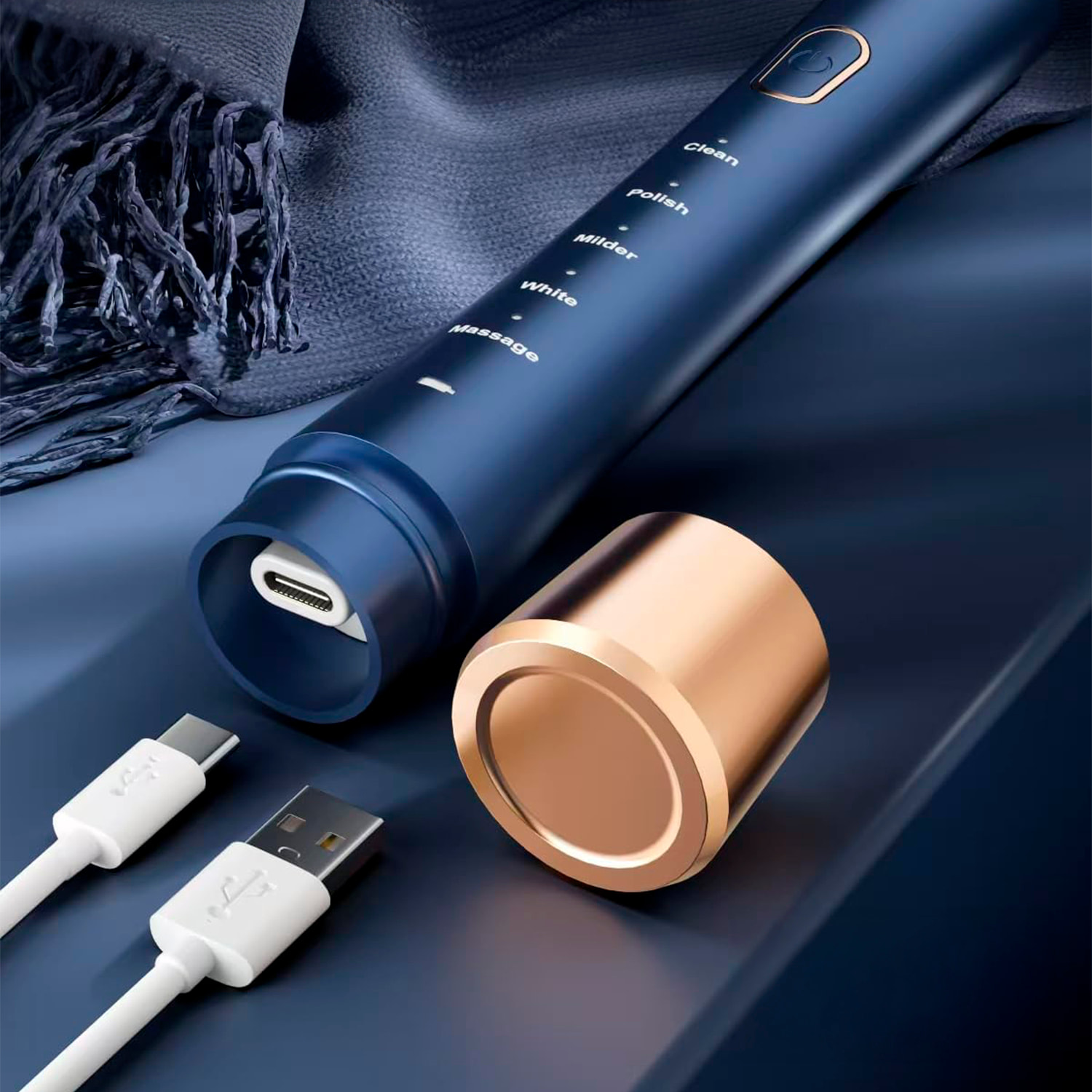 Cepillo de dientes eléctrico sónico 31.000rpm. 5 modos. Cuerpo impermeable IPX8. Con 6 cabezales de recambio.