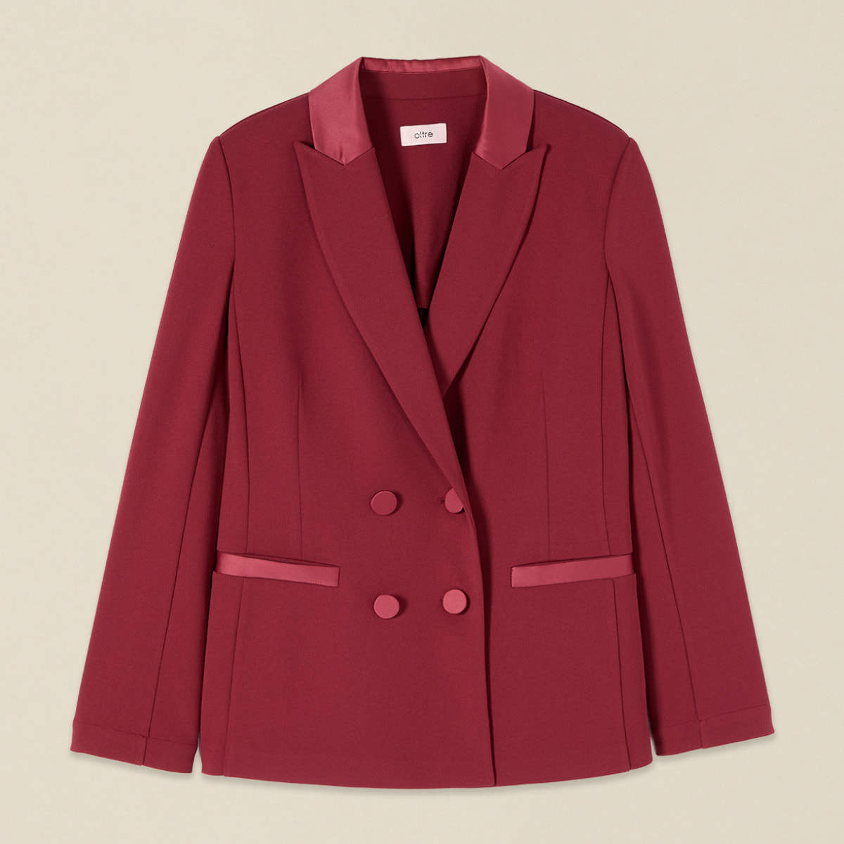 Oltre - Blazer doppiopetto con bottoni foderati - Bordeaux