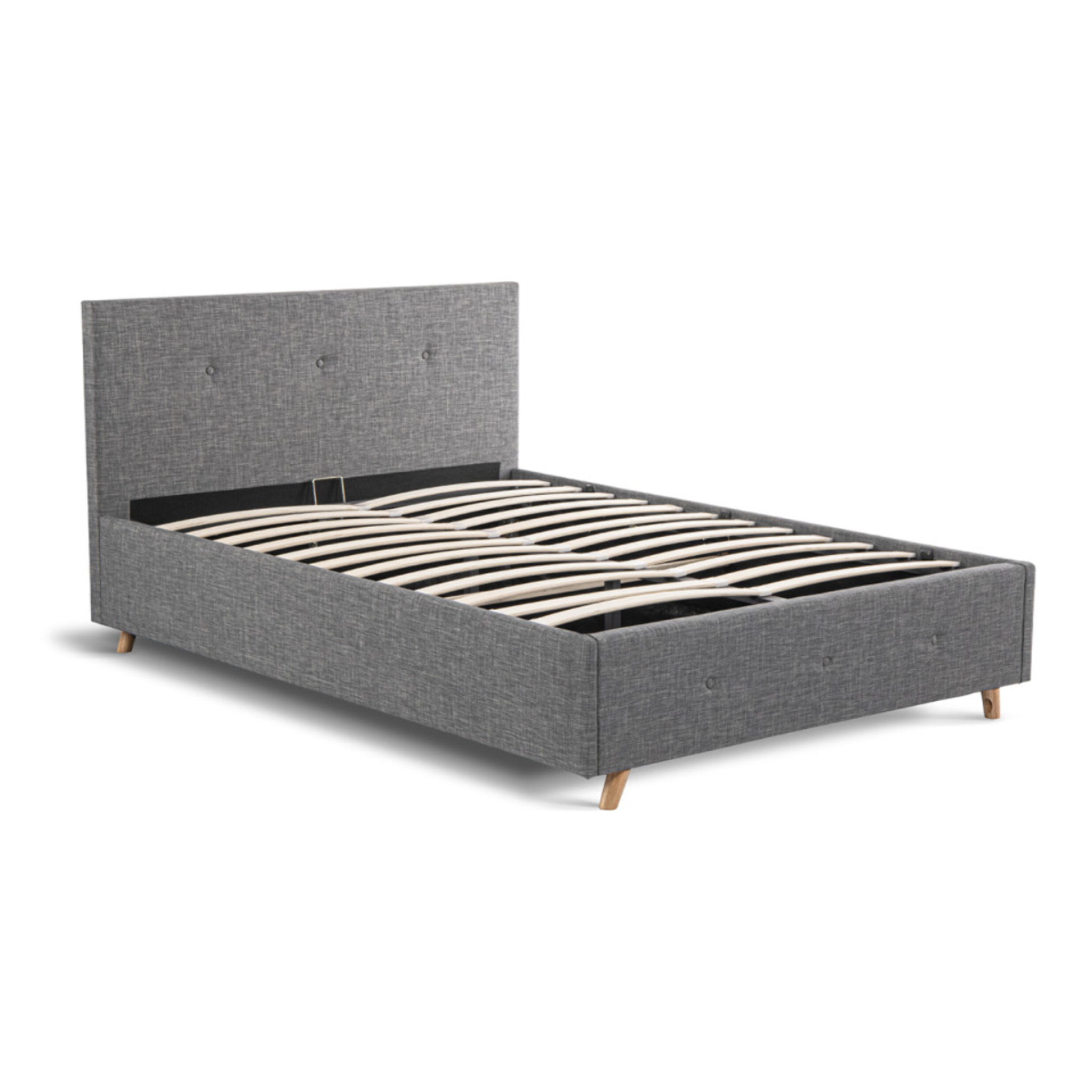 Lit coffre Mala 160x200cm tissu gris
