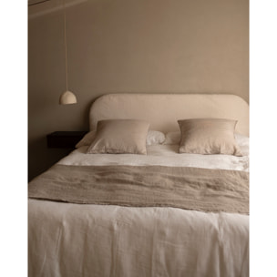 Housse pour tête de lit en bouclé blanc en différentes tailles