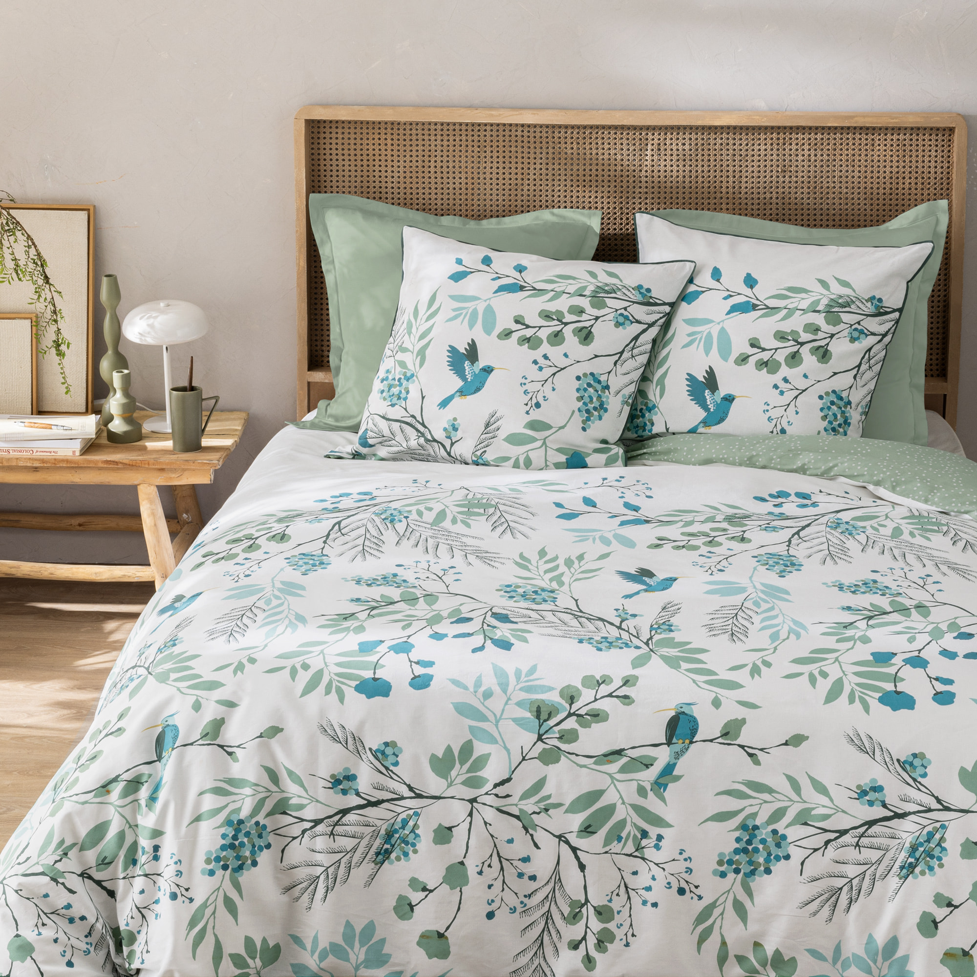 Parure de lit imprimée 100% coton, PARADIS