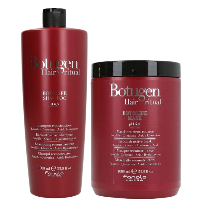 FANOLA Kit Botugen Reconstructive Shampoo Ricostruttore 1000ml + Maschera 1000ml