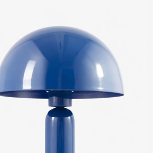 Lampe en bois et métal bleu foncé - Romy