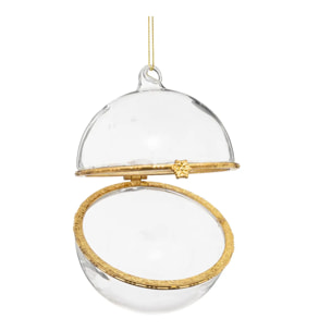 Boule de noël à ouvrir doré 80mm