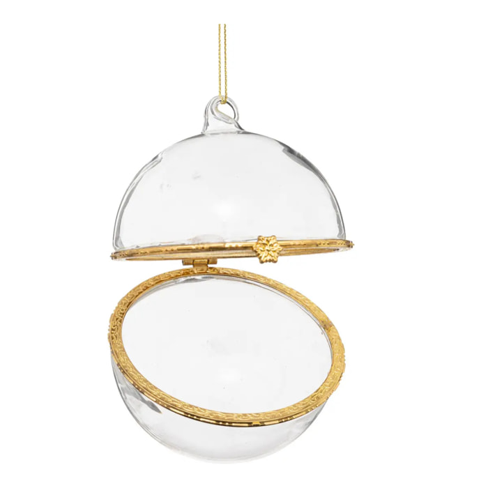 Boule de noël à ouvrir doré 80mm