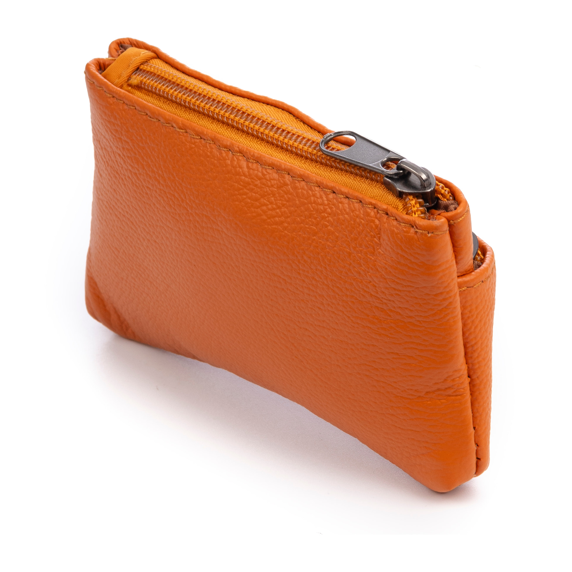 Atrani portamonedas con doble compartimento de piel Dollaro. Llavero interior.