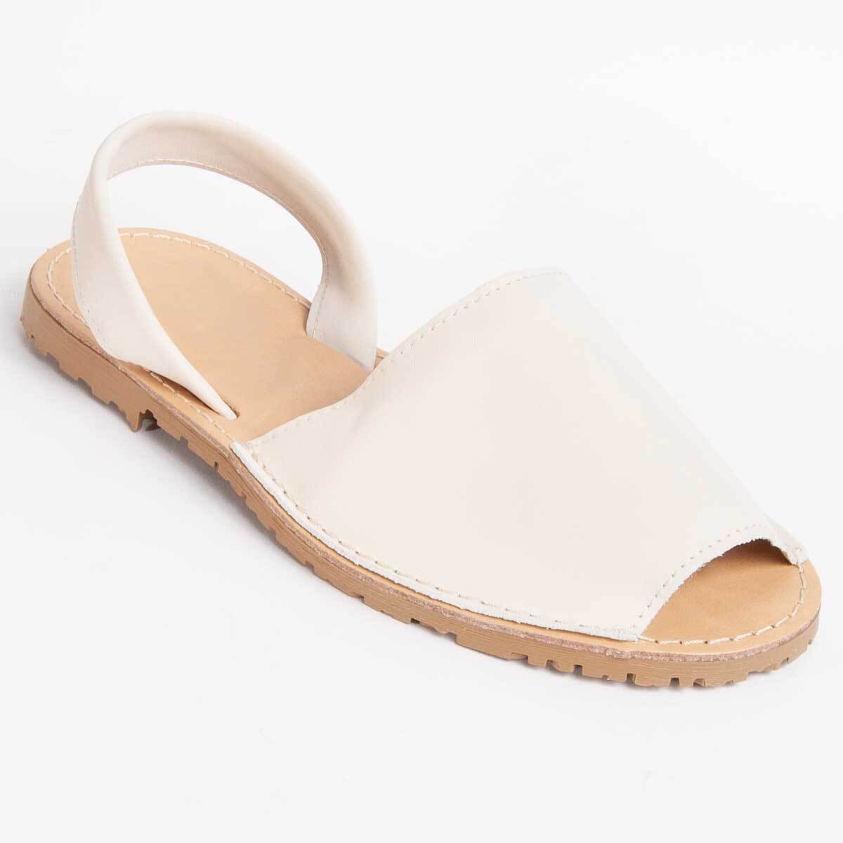 Sandalia De Piel - Beige