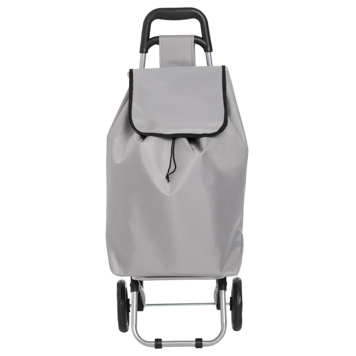 Chariot de courses 2 roues gris