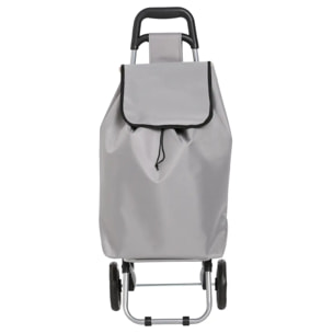 Chariot de courses 2 roues gris