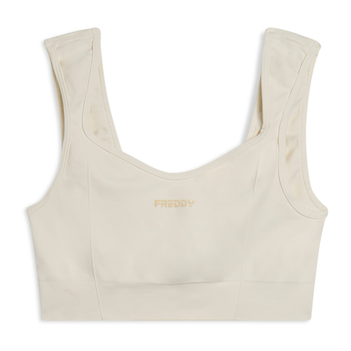 Top sportivo seamless con scollo a cuore e supporto leggero