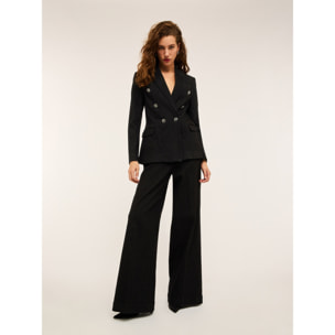 Motivi - Blazer de doble botonadura en denim lúrex - Negro