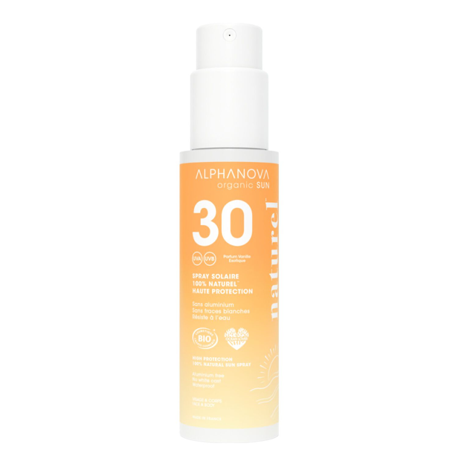 Sun SPF30 - Spray Solaire Parfumé 100% Naturel Bio