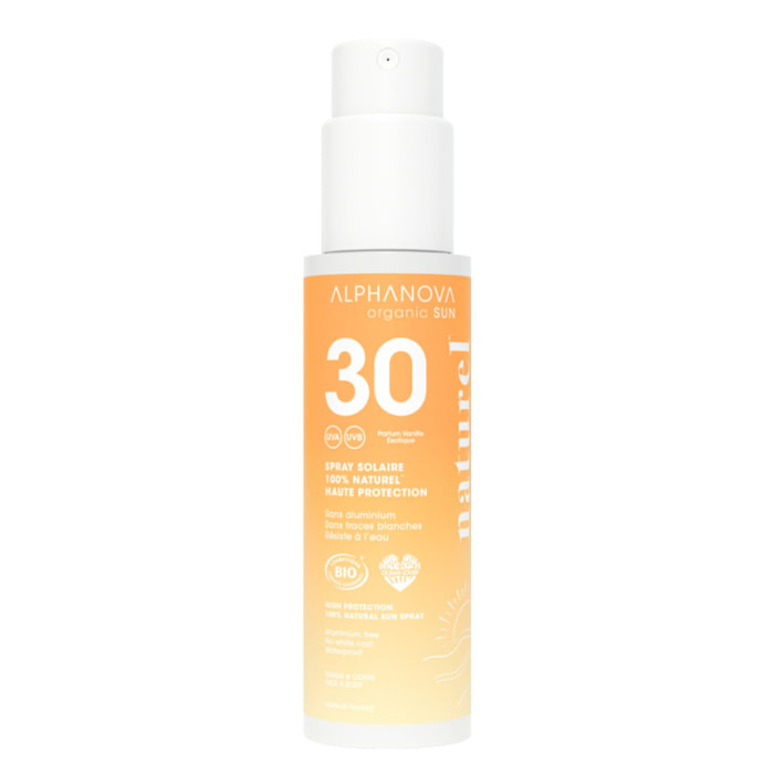 Sun SPF30 - Spray Solaire Parfumé 100% Naturel Bio