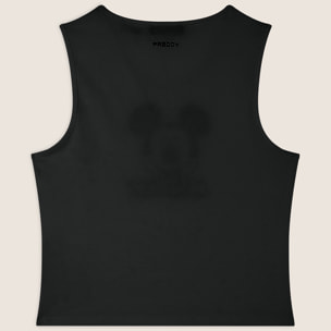 Canotta cropped slim fit con stampa Mickey Mouse
