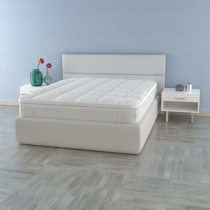 TOPPER MORFEO TRAPUNTATO CON FASCIA COPRIMATERASSO