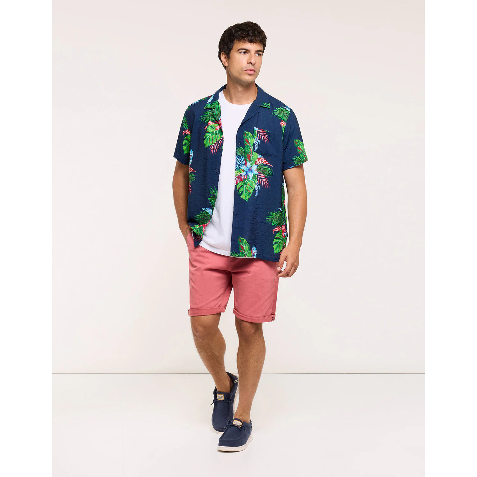 Camisa Manga Corta Azul Marino - Cattaneo