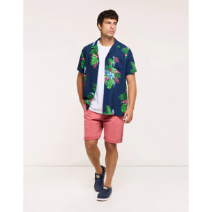 Camisa Manga Corta Azul Marino - Cattaneo