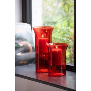 J-Line photophore Bord - verre/métal - rouge - set van 3