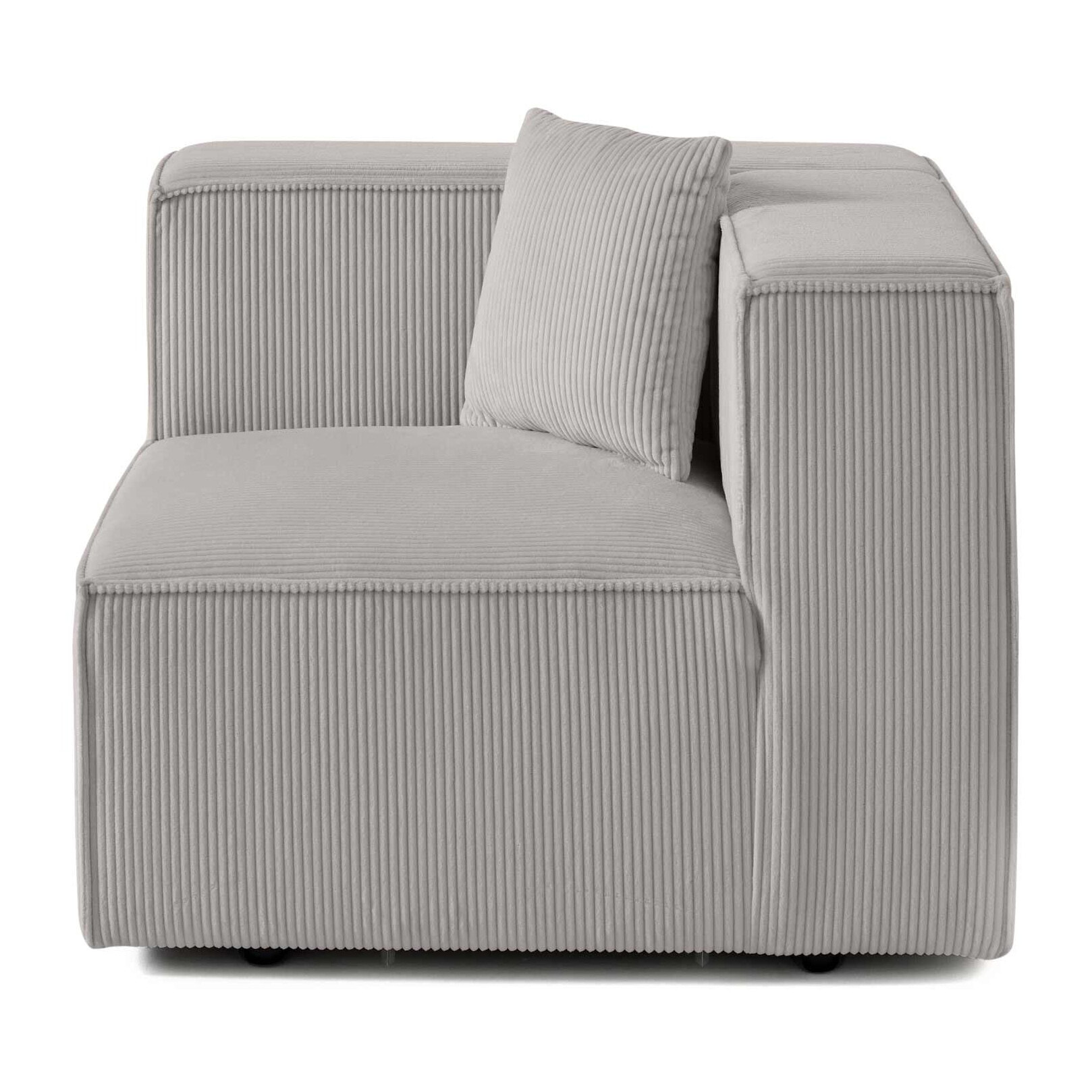 Arty - module d'assise gauche - en velours côtelé - Gris clair
