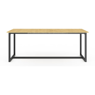 Table à manger extensible Memphis bois et noir 200-250cm