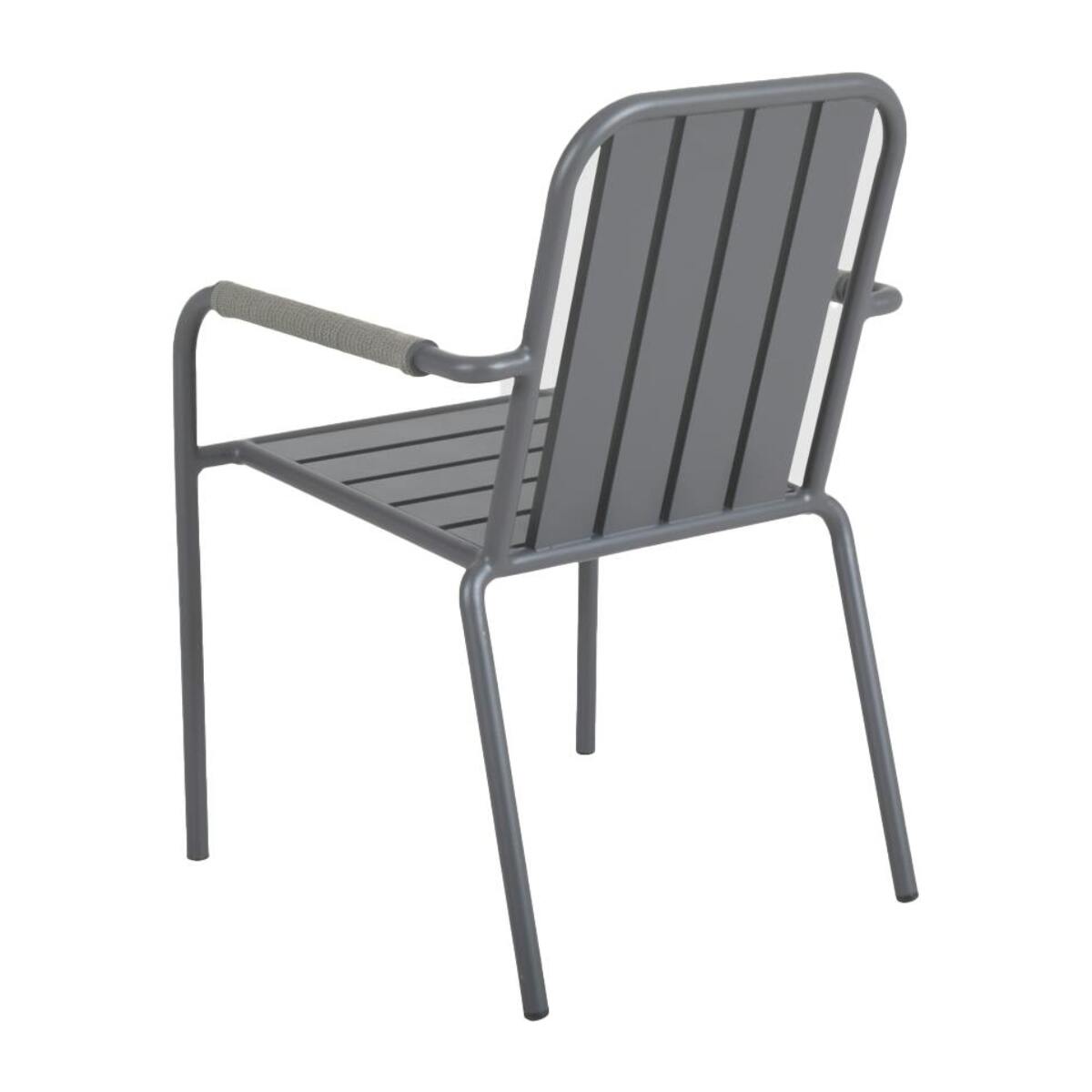 Chaise de jardin en aluminium gris ardoise (lot de 2) OSLO