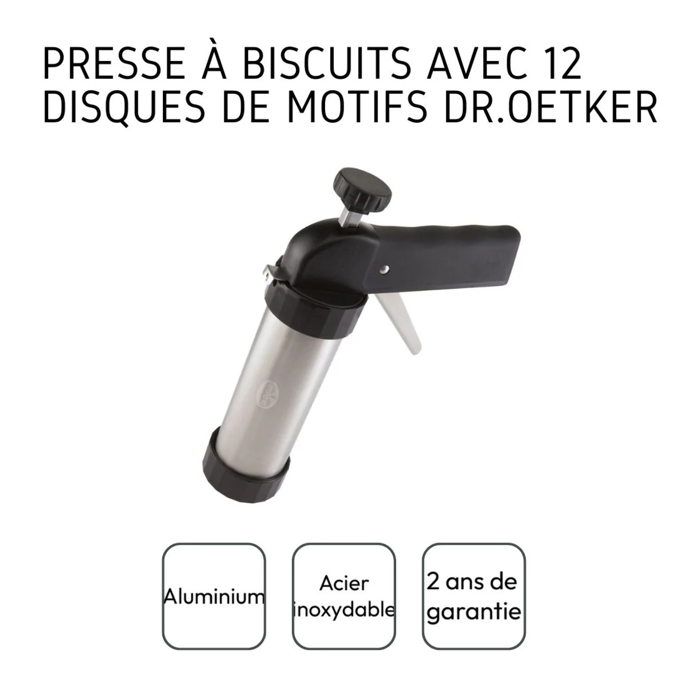 Presse-biscuit et 12 disques de motifs Dr.Oetker Baker Edition