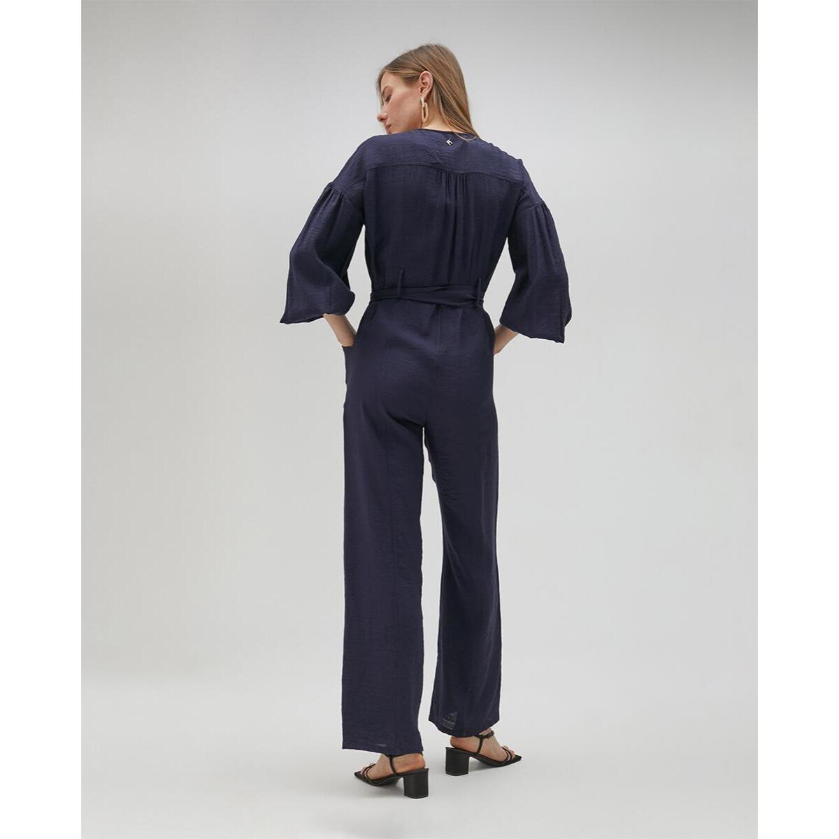 Tuta in denim con cerniera