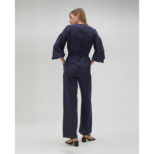 Tuta in denim con cerniera