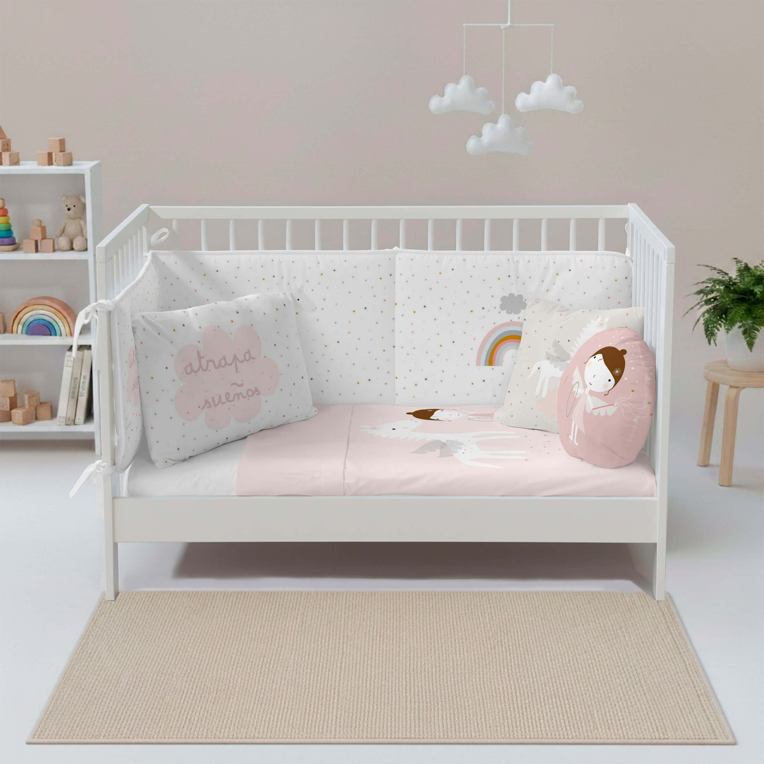 Juego de Sábanas Estampadas - Infantil - Incluye 1 Funda de Almohada - 100% Algodón - Cuna/Maxicuna - Pegaso Mágico A