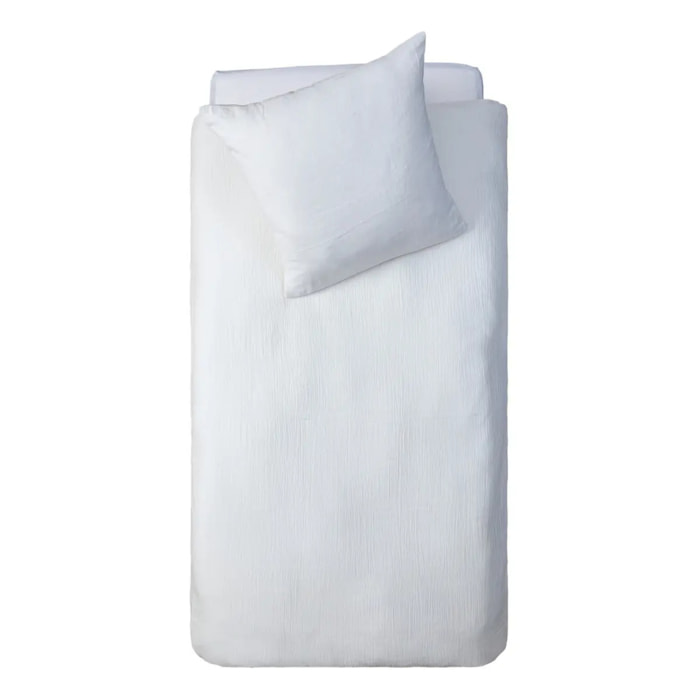 Parure de lit 140x200cm gaze de coton blanc