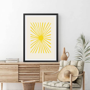 Affiche  ensoleillé Affiche + cadre en bois - Noir