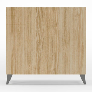 Zapatero Bergen melamina roble patas gris 87x90x27 cm