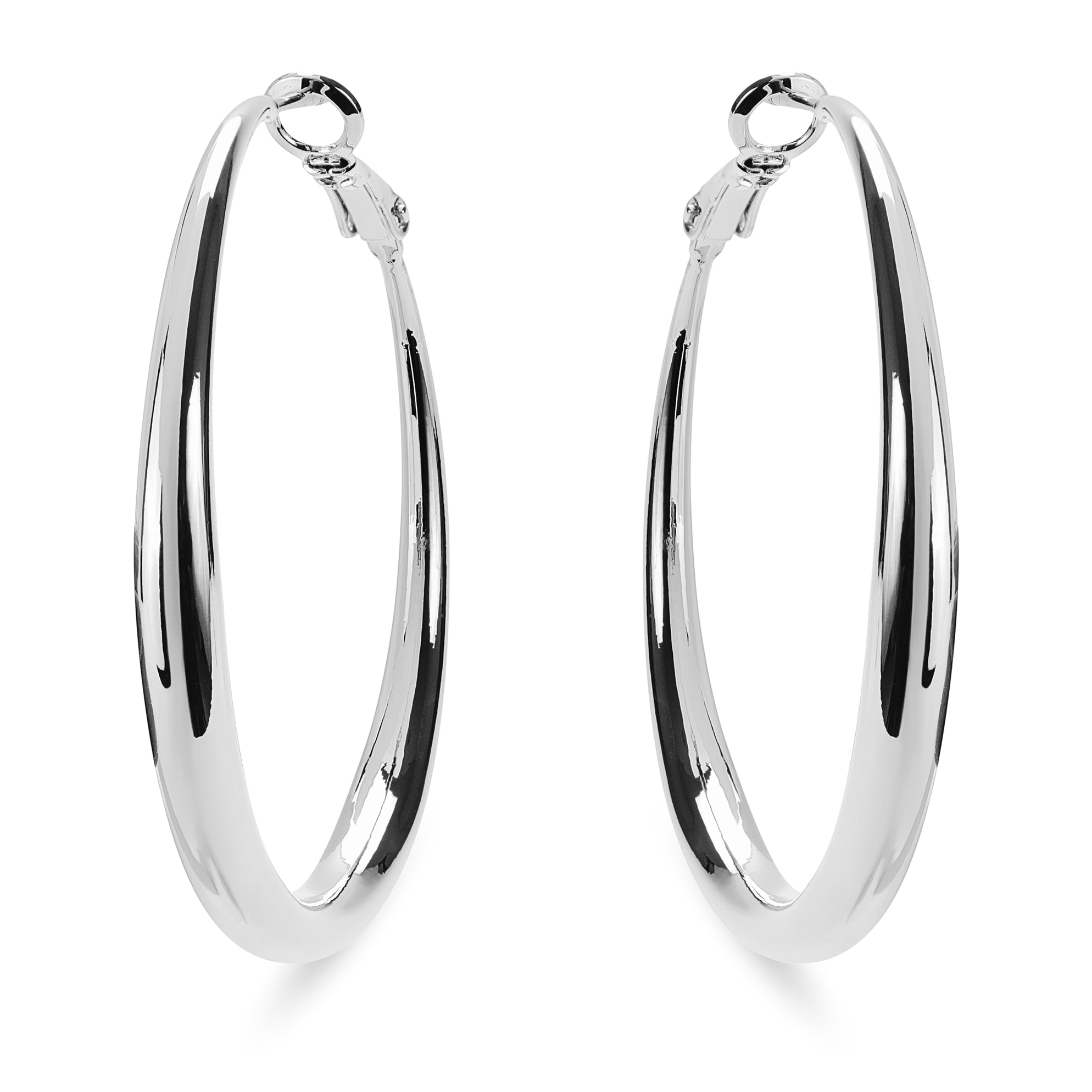 Pendientes de 41mm de diámetro acabados en rodio