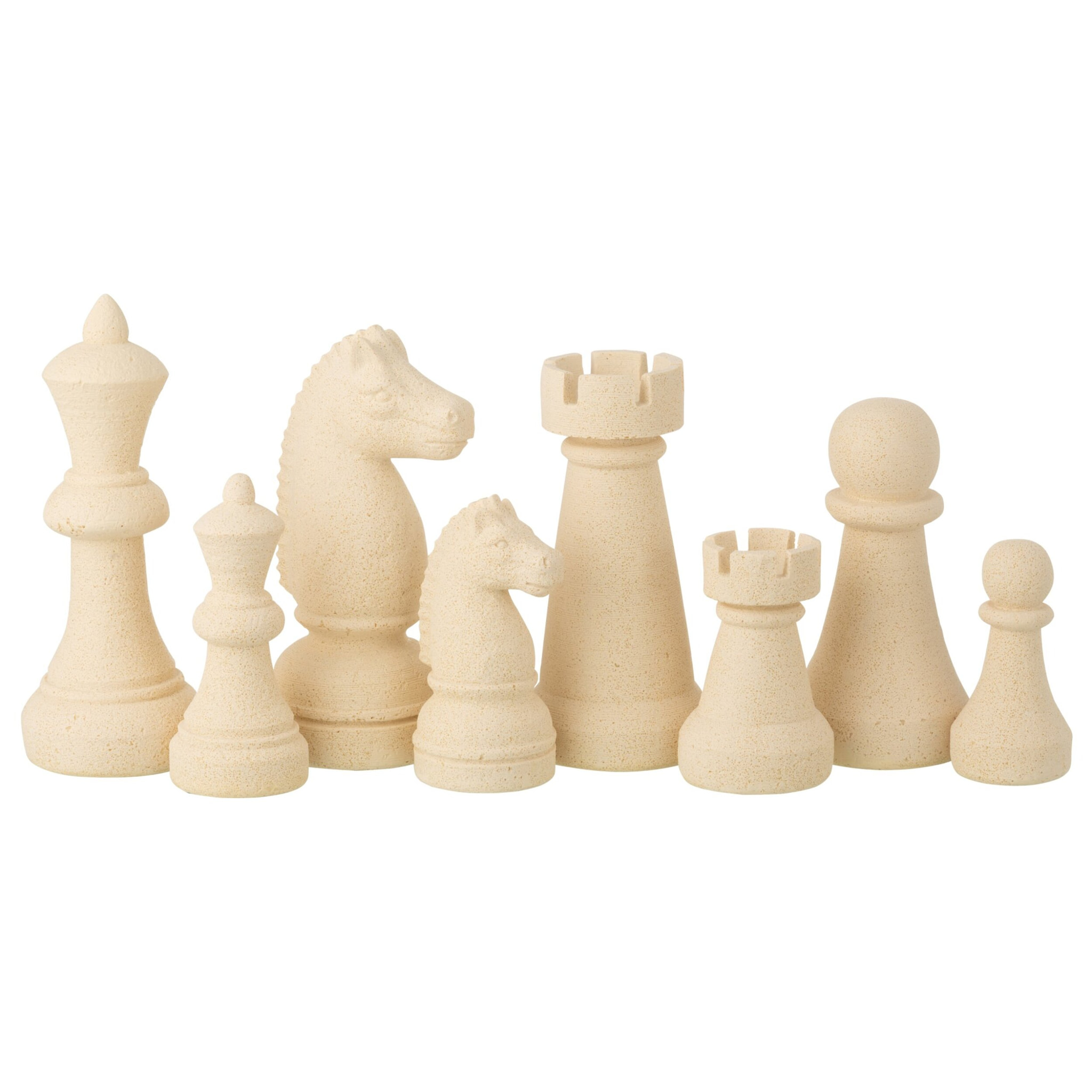 J-Line Pièce D'échecs - polyrésine - beige - large - 4 pièces