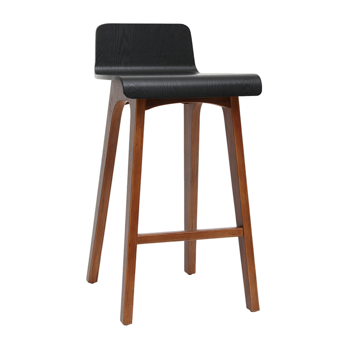 Chaise de bar scandinave noir et bois foncé H65 cm BALTIK