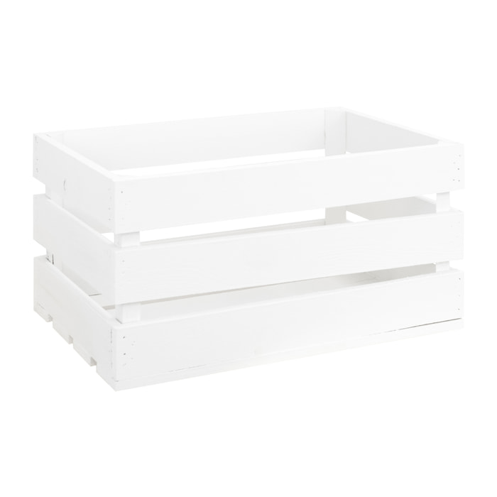 Caja de madera maciza en tono blanco grande Alto: 25.5 Largo: 49 Ancho: 29.5