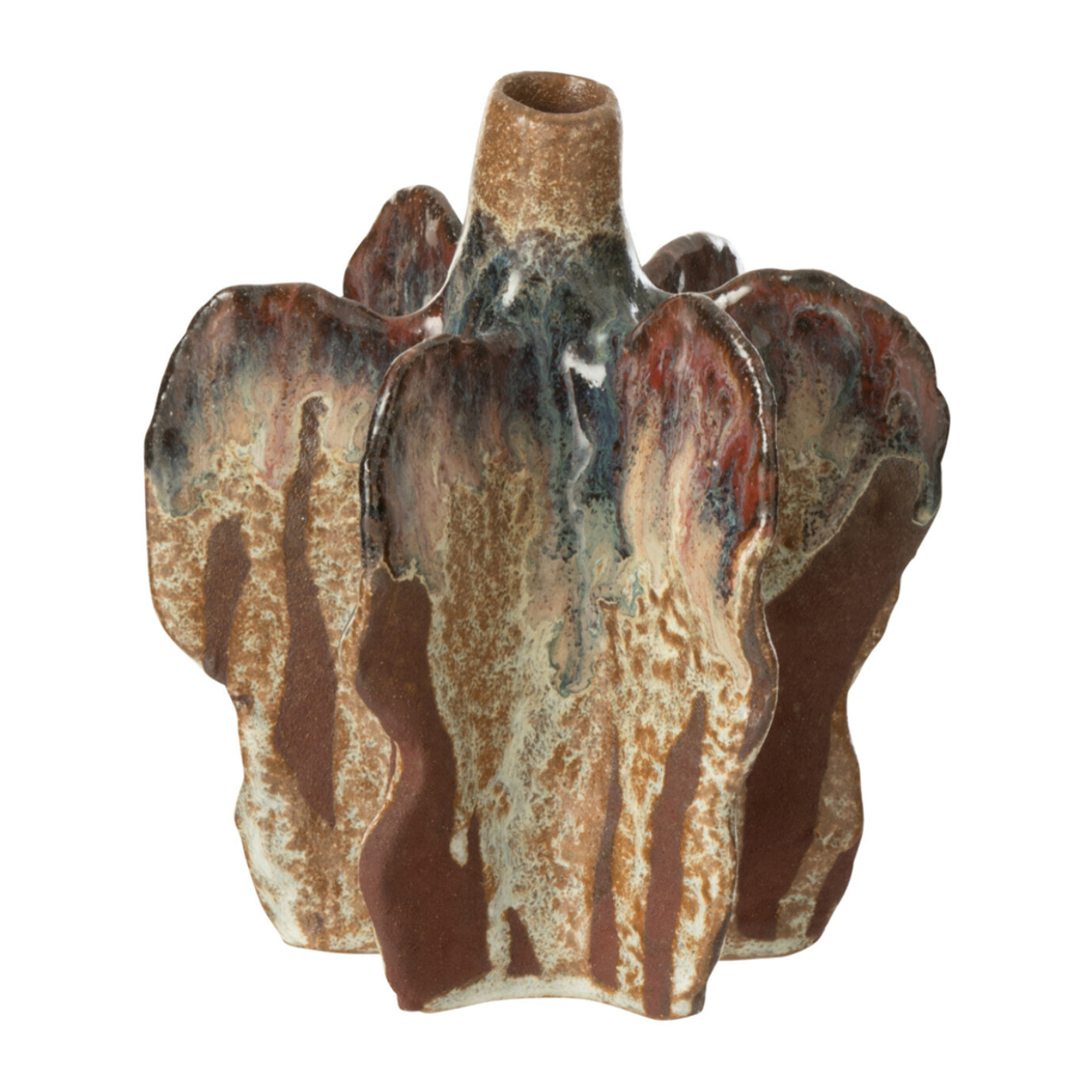 J-Line vase Naga - céramique - rouille/brun - small - Ø 12.5 cm